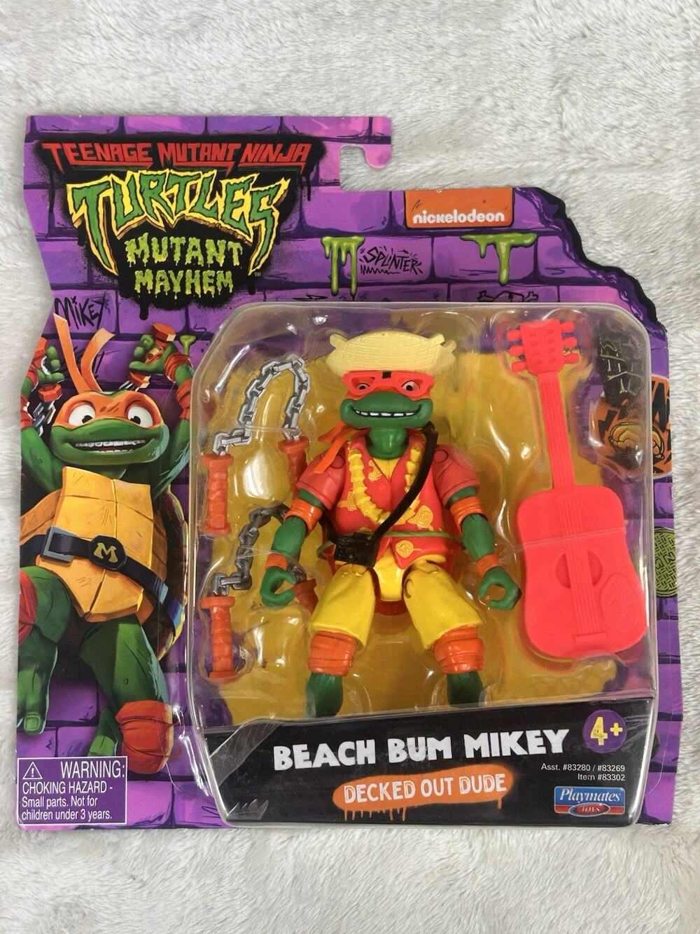 TMNT Teenage Ninja Turtles Mutant Mayhem BEACH BUM MIKEY 4" Figure NEW 2023